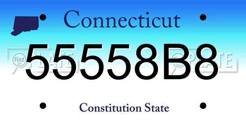 55558B8 Connecticut License Plate