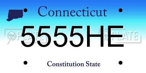 5555HE Connecticut License Plate