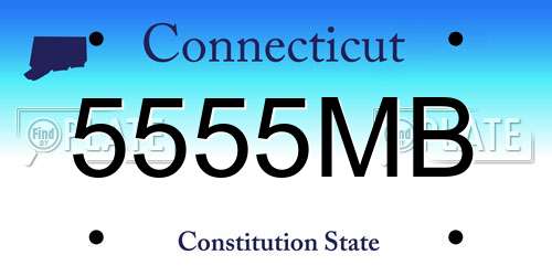 5555MB Connecticut License Plate
