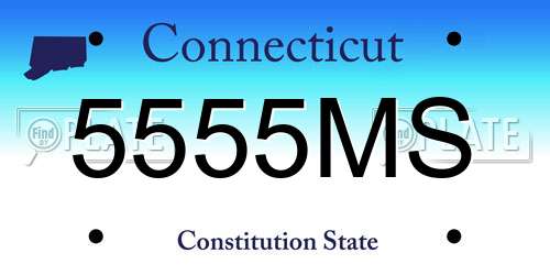 5555MS Connecticut License Plate