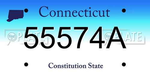 55574A Connecticut License Plate