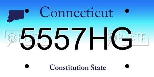 5557HG Connecticut License Plate