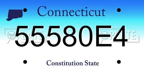 55580E4 Connecticut License Plate