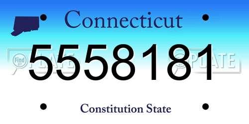 5558181 Connecticut License Plate