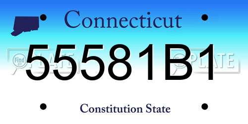 55581B1 Connecticut License Plate