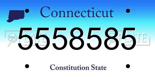 5558585 Connecticut License Plate