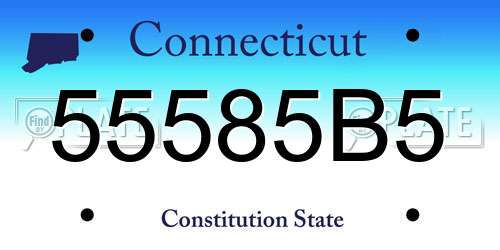 55585B5 Connecticut License Plate