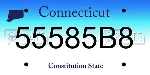 55585B8 Connecticut License Plate