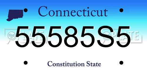 55585S5 Connecticut License Plate