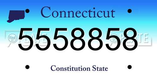 5558858 Connecticut License Plate