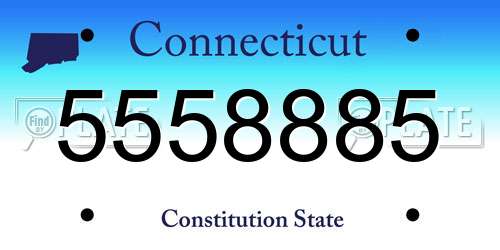 5558885 Connecticut License Plate