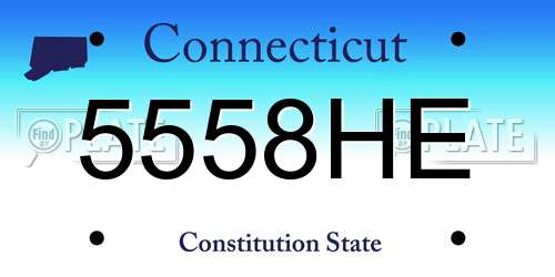 5558HE Connecticut License Plate