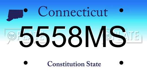5558MS Connecticut License Plate