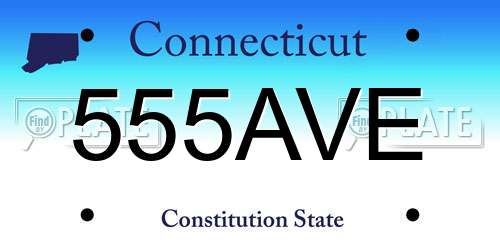 555AVE Connecticut License Plate