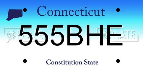 555BHE Connecticut License Plate