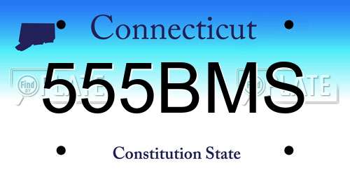 555BMS Connecticut License Plate