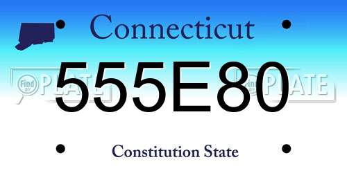 555E80 Connecticut License Plate