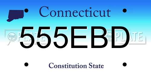 555EBD Connecticut License Plate