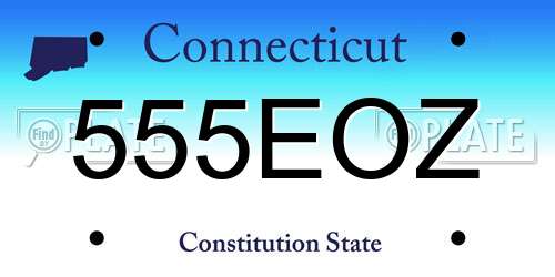 555EOZ Connecticut License Plate