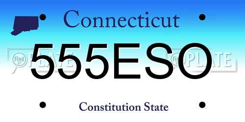555ESO Connecticut License Plate