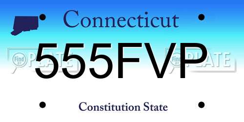 555FVP Connecticut License Plate