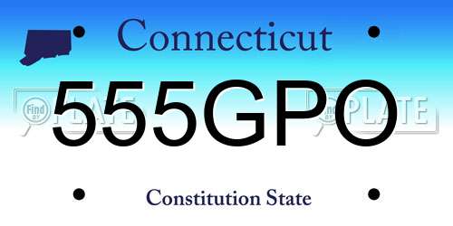 555GPO Connecticut License Plate