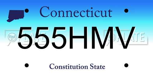 555HMV Connecticut License Plate