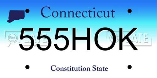 555HOK Connecticut License Plate