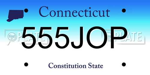 555JOP Connecticut License Plate
