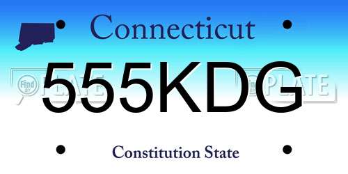 555KDG Connecticut License Plate