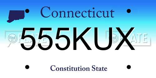 555KUX Connecticut License Plate