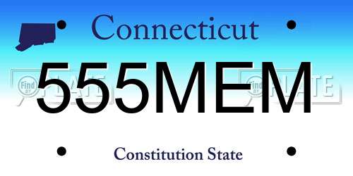 555MEM Connecticut License Plate