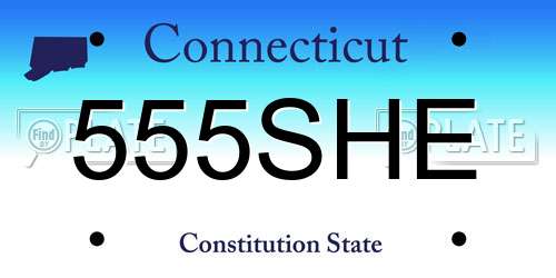 555SHE Connecticut License Plate
