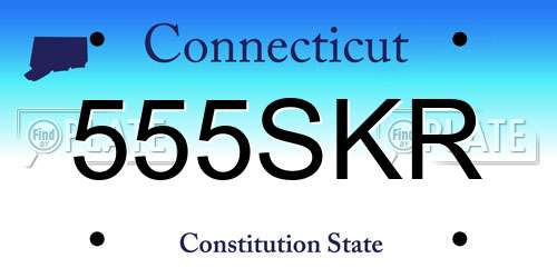 555SKR Connecticut License Plate