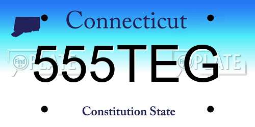 555TEG Connecticut License Plate