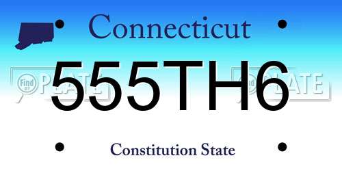 555TH6 Connecticut License Plate