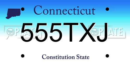 555TXJ Connecticut License Plate