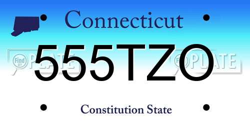 555TZO Connecticut License Plate