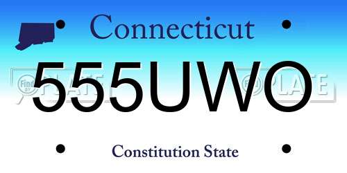 555UWO Connecticut License Plate