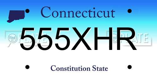 555XHR Connecticut License Plate