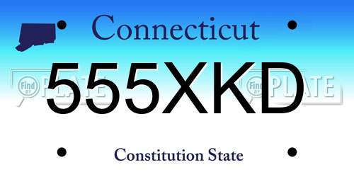 555XKD Connecticut License Plate