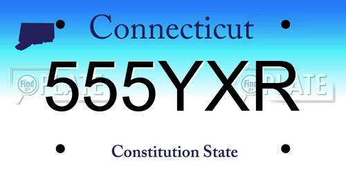 555YXR Connecticut License Plate