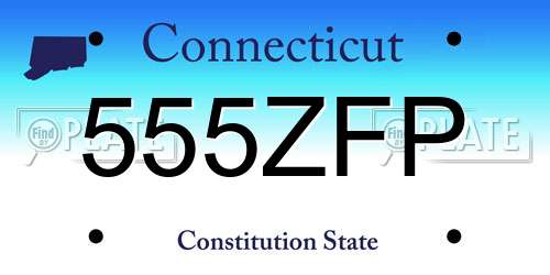555ZFP Connecticut License Plate