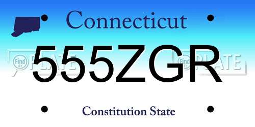 555ZGR Connecticut License Plate