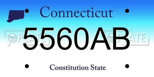 5560AB Connecticut License Plate
