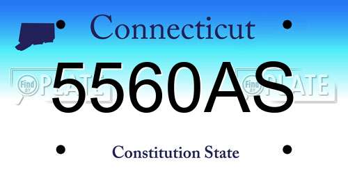 5560AS Connecticut License Plate