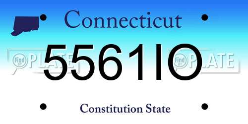 5561IO Connecticut License Plate