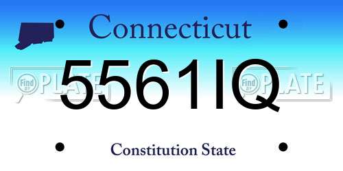 5561IQ Connecticut License Plate