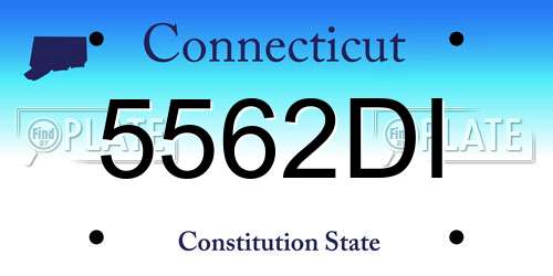 5562DI Connecticut License Plate