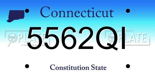 5562QI Connecticut License Plate